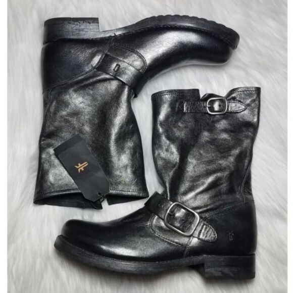 NWOB|Frye Veronica Short Metallic Boots, 6 - Picture 5 of 12